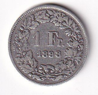Tutti le monete: 1  Franken Schweiz 1898 rar – Usato da Neuchâtel venduto da karlpierrino