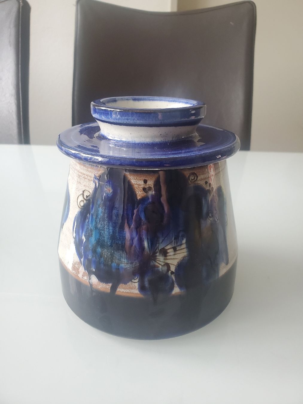 Zuccheriere: Blaue Vintage Dose mit Deckel, Keramik – Usato da Frauenfeld venduto da BeneFull 1