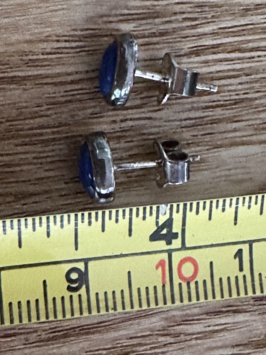 Orecchini pendenti & Orecchini a lobo: Silber Ohrstecker mit Lapislazuli – Usato da Herbriggen venduto da Sehrazade 2