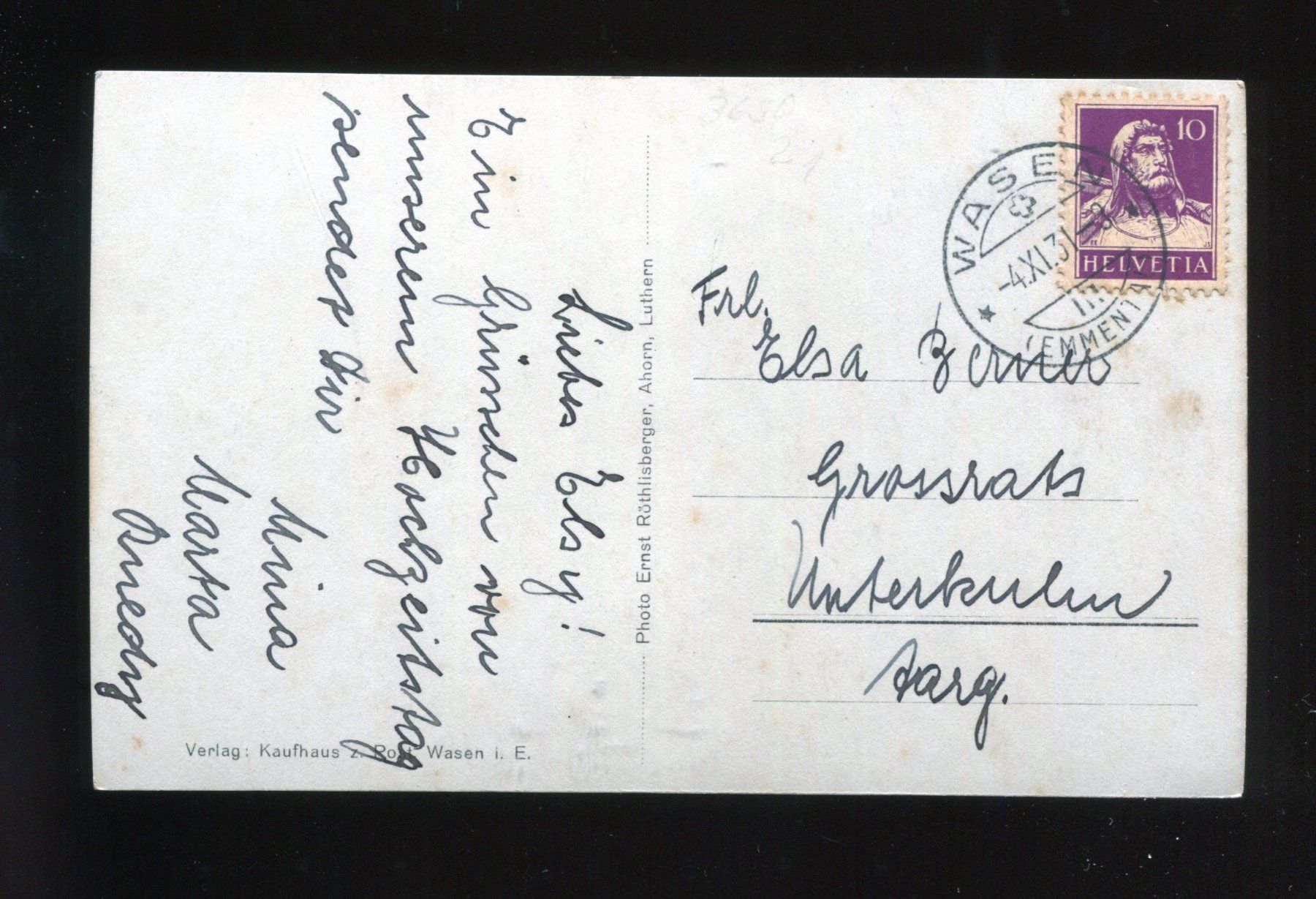 Cartoline postali: Wasen im Emmntal – Usato da Aarau venduto da Elmaar41 1