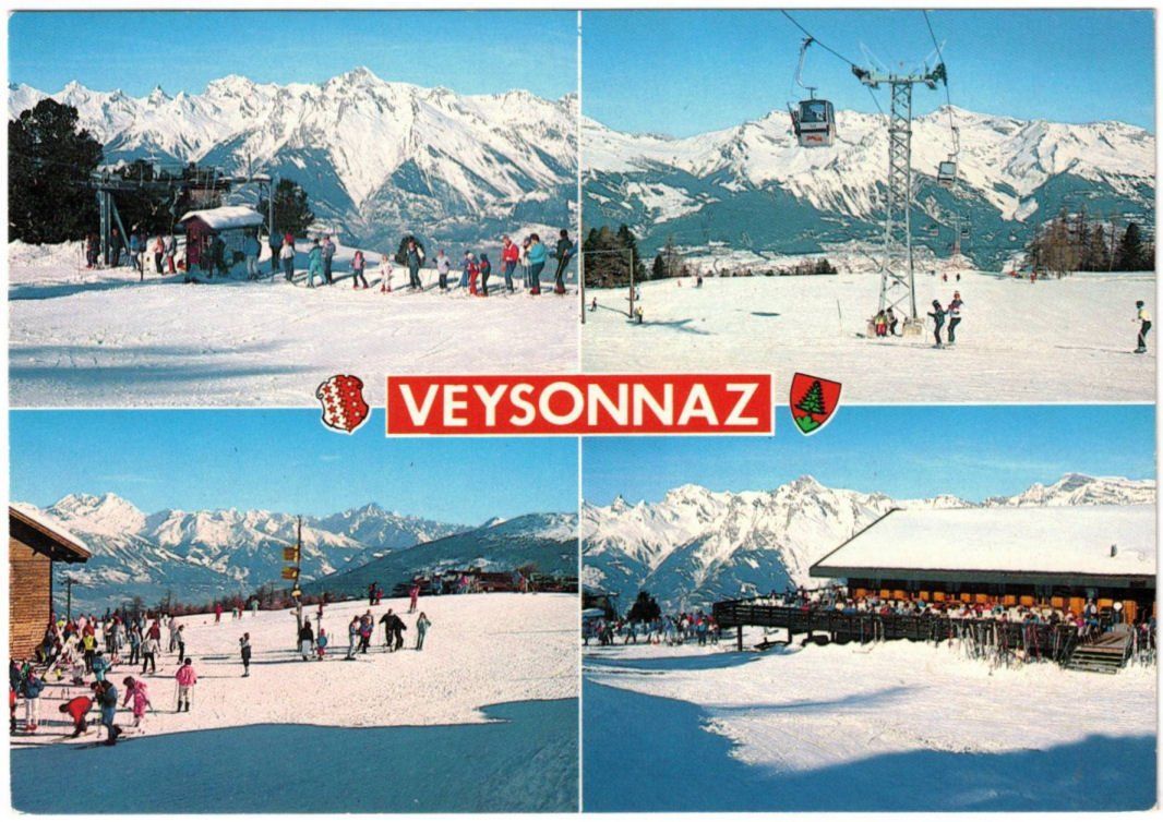 Ansichtskarten: Veysonnaz - 4 Bild AK – Gebraucht aus Binningen von Mountainrider