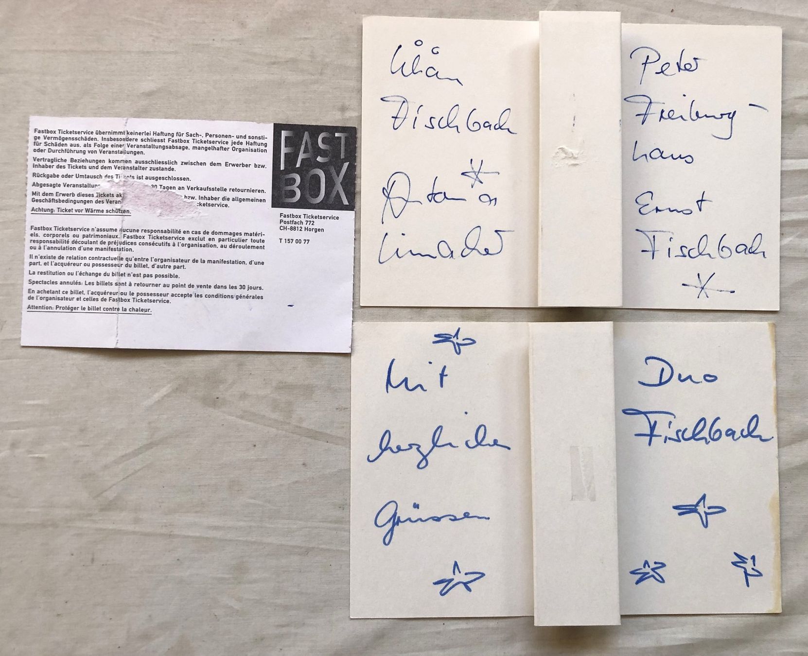 Autografi: Orig. Autogramme - DUO FISCHBACH – Usato da Schaffhausen venduto da durruti 2