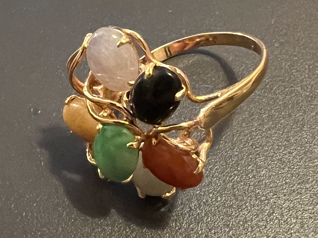 Anelli: Gold-Ring 14K mit Farbsteinen – Usato da Chur venduto da Penting1935