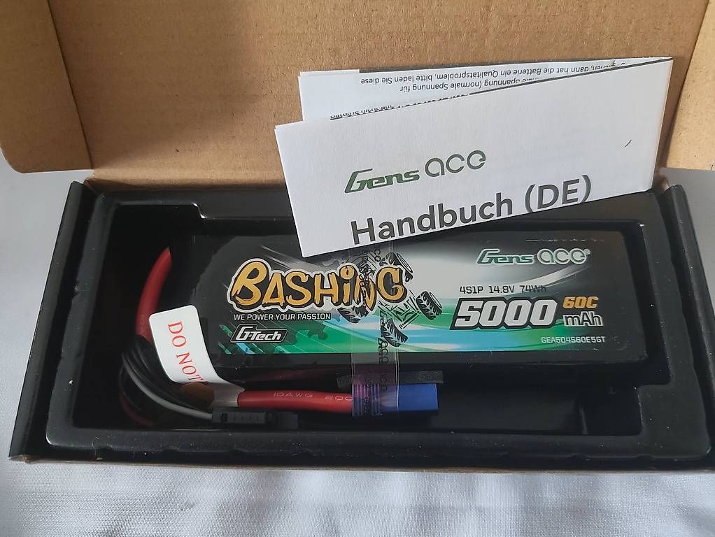 Batterie, Caricabatterie & Alimentatori: Gens Ace 4S 5000mAh/60C LiPo EC5 – Nuovo e nell'imballaggio originale da St.Gallen venduto da becks0815
