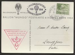 Ballon Schweiz 1954 HOSPES Bern