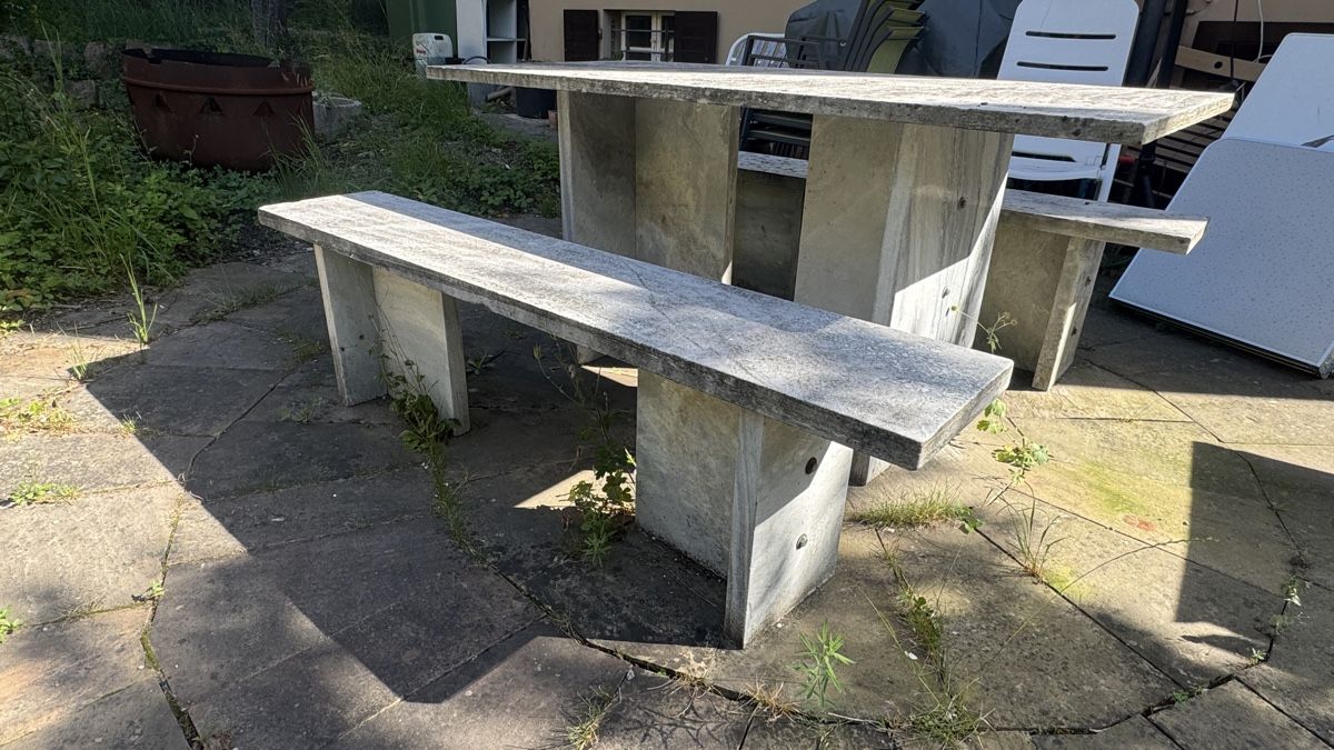 Set di tavolo e panche: Massiver Gartentisch mit Bänken aus Stein – Usato da Wallisellen venduto da ocz_t6fv 4