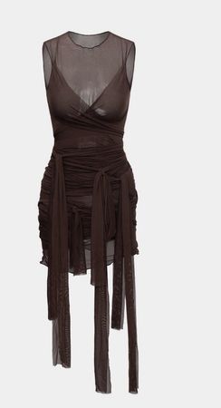 Damen Netz-Kleid mit Raffung und Bändern, Gr. M, Top Zustand
