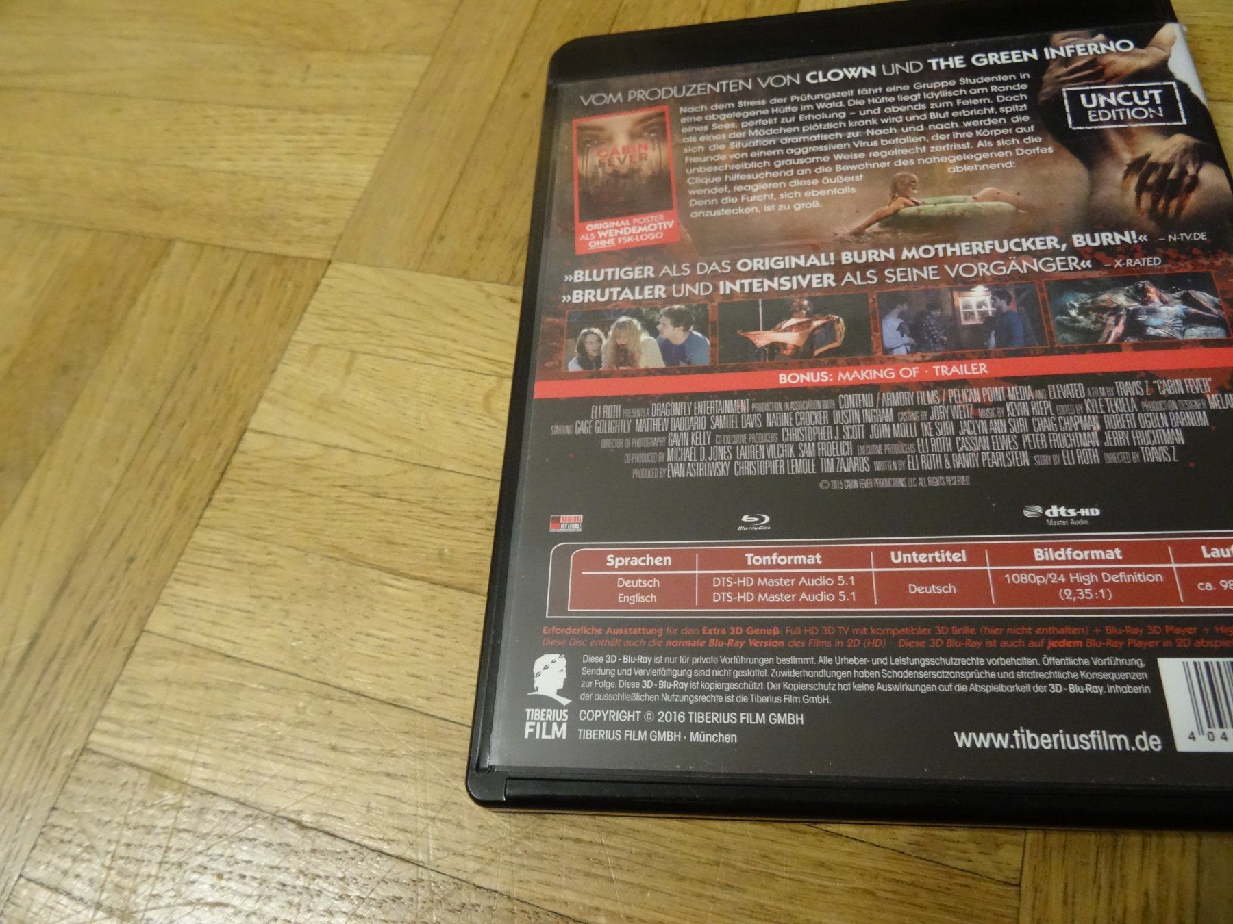 Tutti i DVDs: Cabin Fever 3D BLU-RAY – Usato da Olten venduto da Disc-Verkauf 2