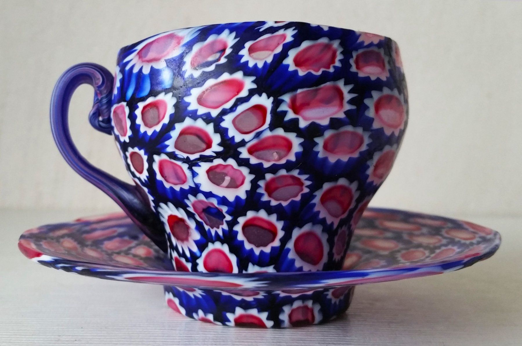 Tazze: MURANO Tasse mit Untertasse "Millefiori" – Usato da Oberriet SG venduto da ganesh435 4