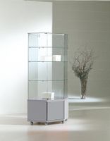 Glasvitrine,ESG Glas,col. Silber,Kirsch,Wenge(68x68xH.180cm)