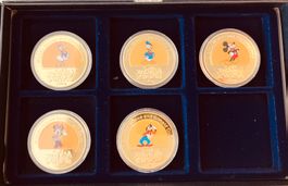 5er Disney Medaillen Set 100 Jahre Walt Disney