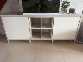 Vendo madia moderna bianca con effetto legno chiaro
