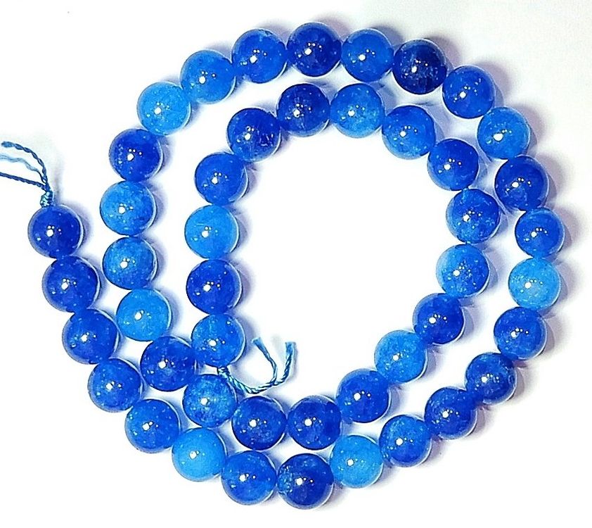 Tansanit-Quarz Perlen 8 Mm – 1 Strang, Natürliche Edelsteinperlen Für Schmuck & Basteln
