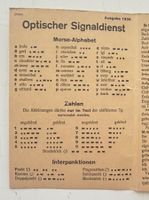 Signaux optiques édition 1938 / Optischer Signaldienst 1938