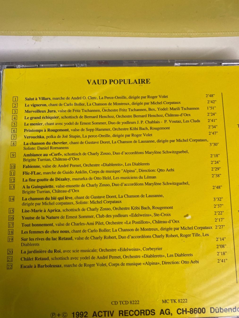 CDs: VAUD - POPULAIRE - 22 TITRES - CD – Gebraucht aus Le Brassus von cinema13 1