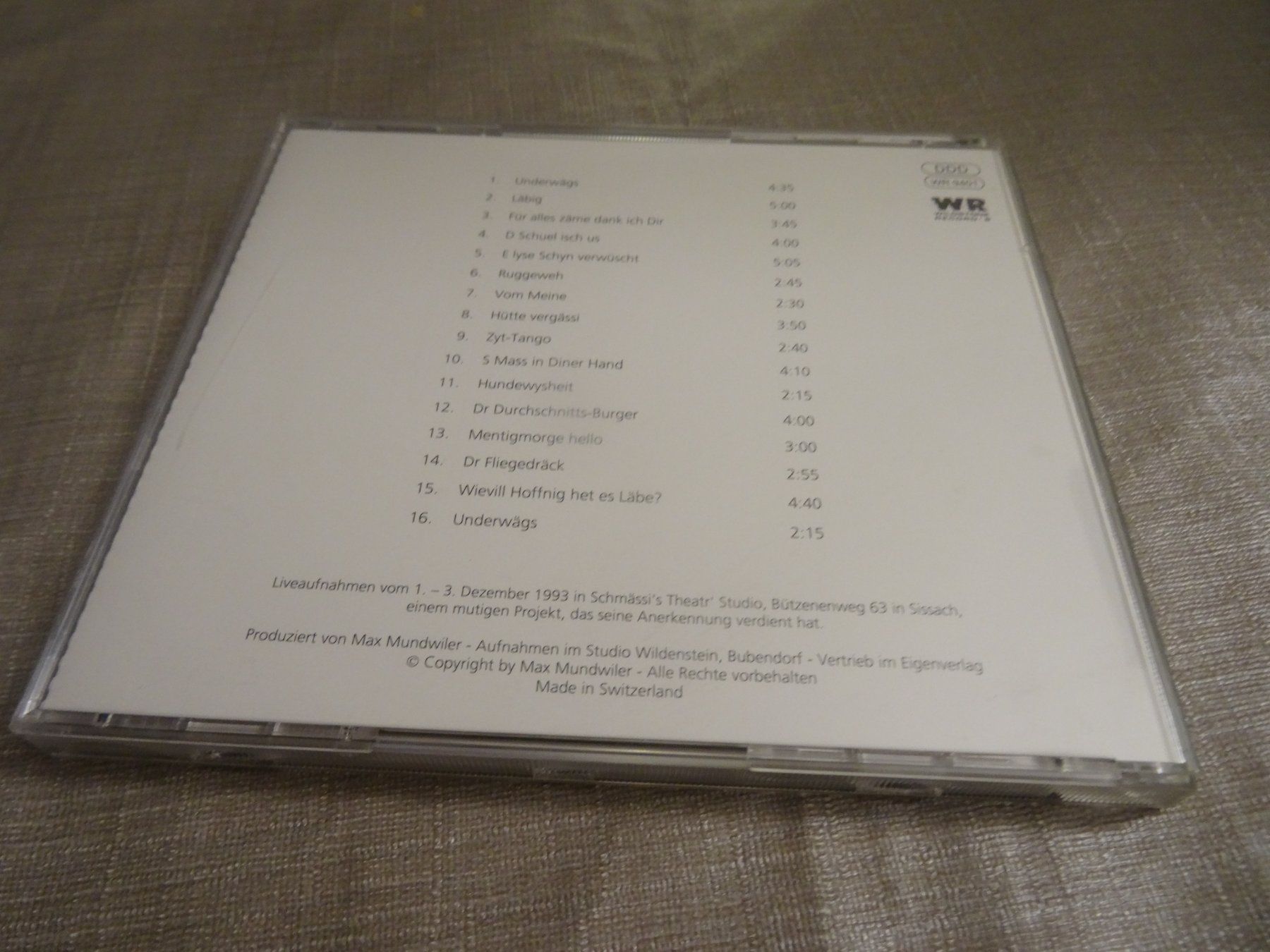 CD: Max Mundwiler CD - Underwägs - – Usato da Olten venduto da Disc-Ausverkauf 1