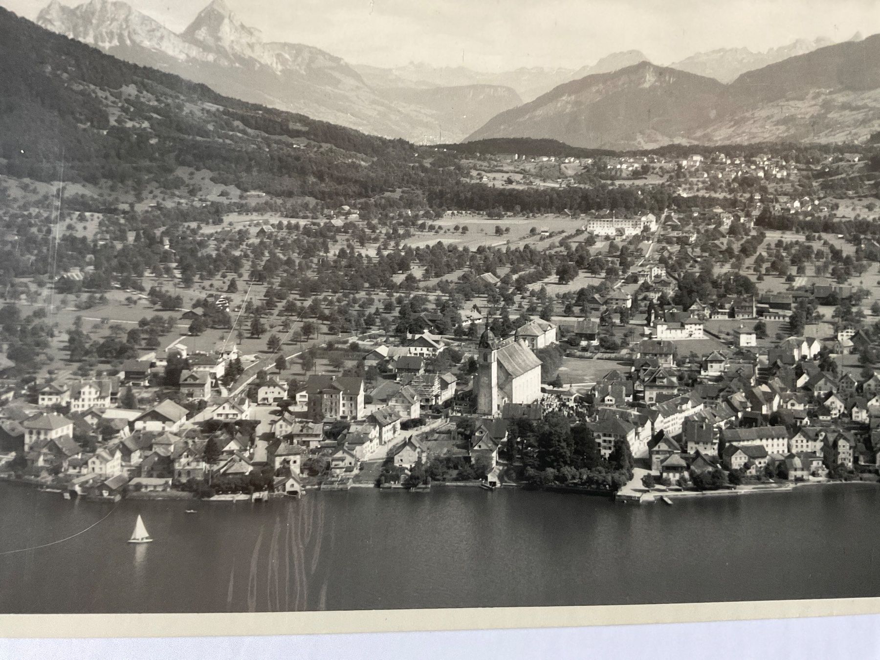 Cartoline postali: Luftaufnahme Arth am See, 1948 – Usato da Tecknau venduto da bleilaus 1