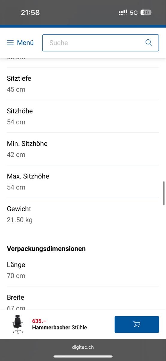 Sedie: Bürostuhl Hammerbacher – Usato da Biel/Bienne venduto da Blueflug 7