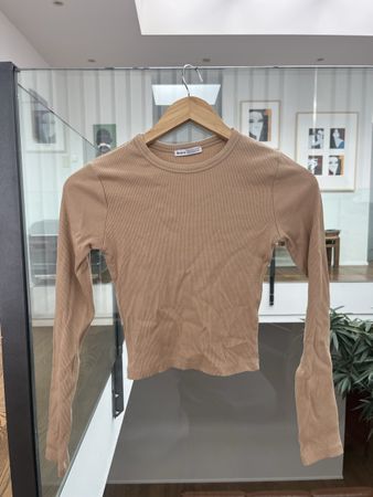 Cropped Longsleeve Gr. XS Beige Bershka