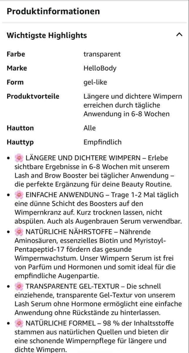 Gesichtspflege: HelloBody Lash Booster- Neu! – Neu und originalverpackt aus Baden von Tiffany6878 8