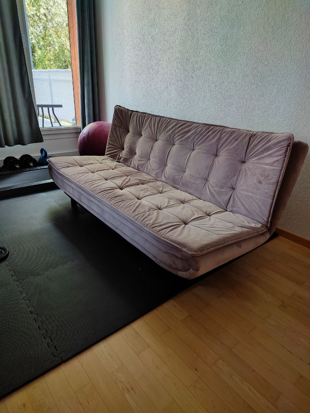 Conforama Sofas: Bettsofa GHOST Stoff rosa neuwertiger Zustand – Gebraucht aus Rupperswil von sepppy 3