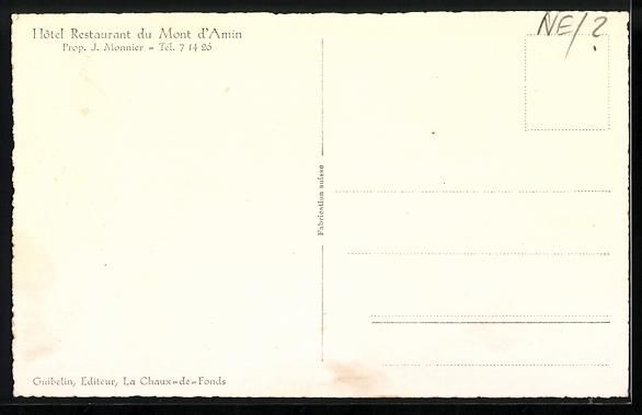 Ansichtskarten: Val-de-Ruz, Restarant Chalet du Mont d'A – Gebraucht aus Berlin von bartko-reher 1