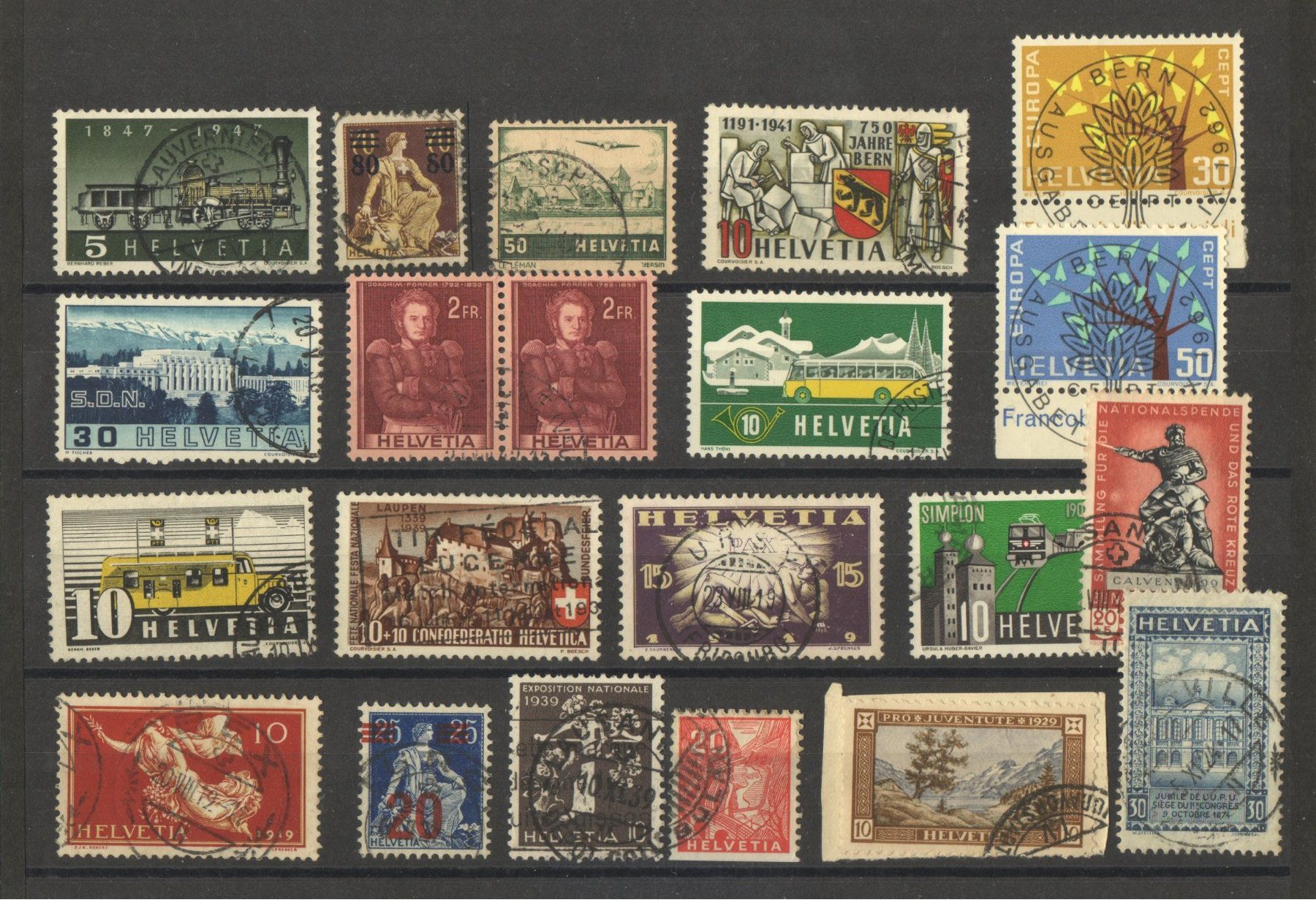 Alle Briefmarken: Abarten – Gebraucht aus Echichens von Topfila