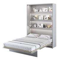 Schrankbett LEON Vertikal Grau + LED Beleuchtung - 140x200cm