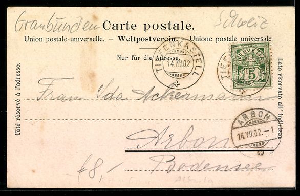 Cartes postales: Tiefencastel, Ortsansicht mit Solisbrüc – D'occasion à Berlin par bartko-reher 1