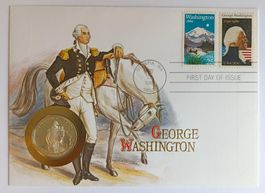 Numisbrief George Washington mit Silbermünze ab 1 Fr. !!