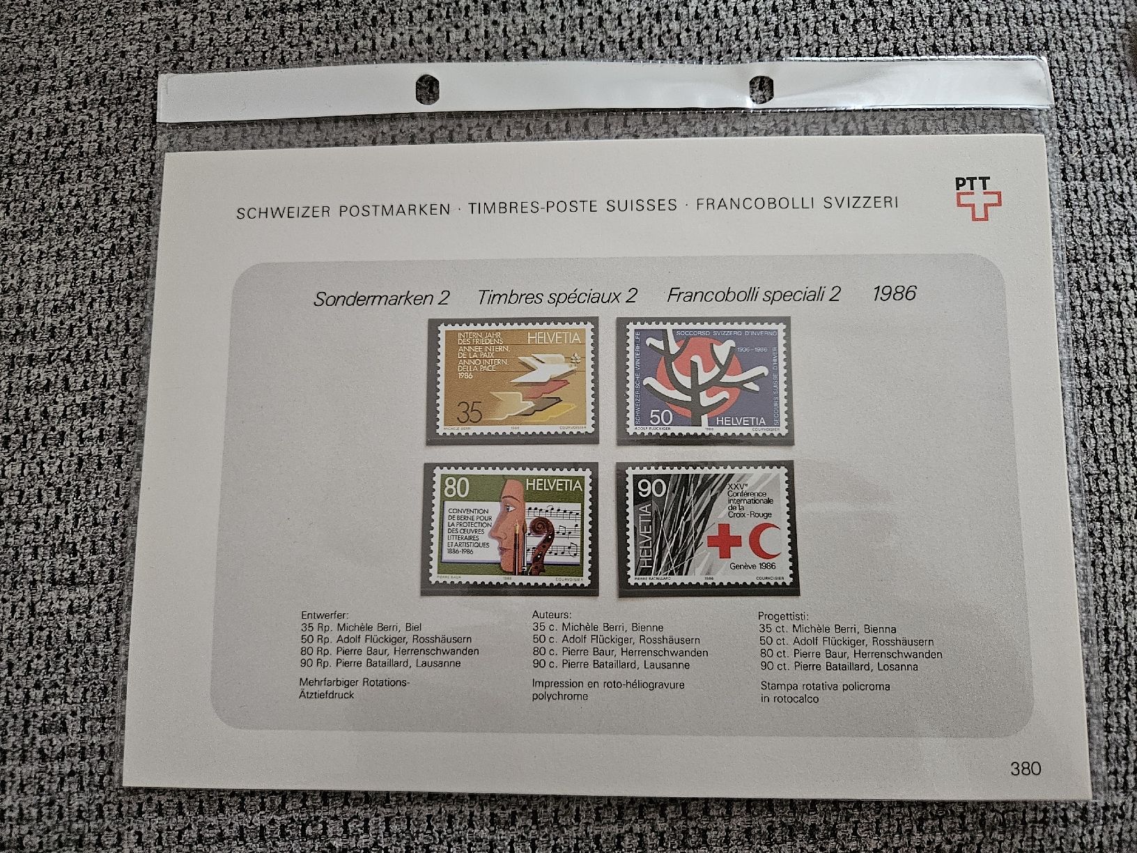 Tutti i francobolli: Helvetia Sondermarken 1986 – Nuovo e nell'imballaggio originale da Chur venduto da Kohla1980 3