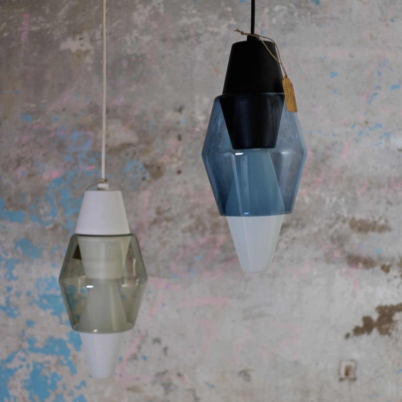 Kronleuchter & Deckenlampen: Tapio Wirkkala Model K2-142 Blau-Schwarz – Gebraucht aus Basel von Patts_Lampenfieber 1