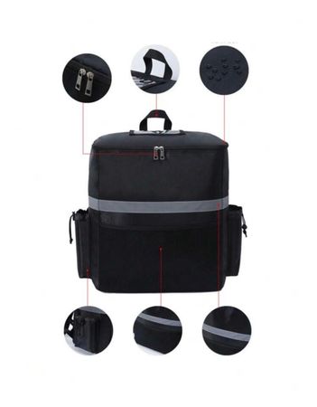 Lieferrucksack isoliert schwarz neu mit Reflektoren