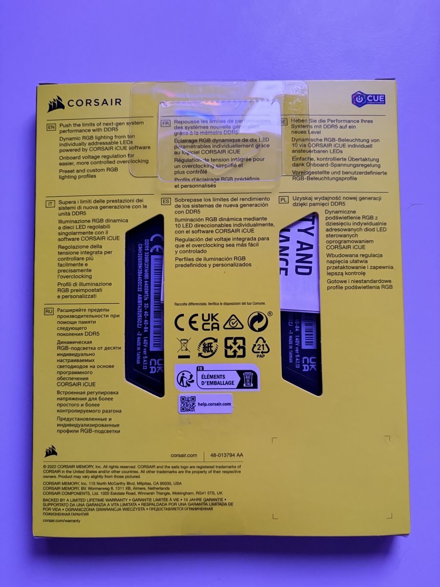 Corsair Memoria / RAM: Ram 6400mhz 32go Corsair lc32 – Usato da La Chaux-de-Fonds venduto da rya_v7rd 1