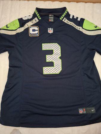 NFL Seattle Seahawks bleu marine, numero 3 de Wilson.