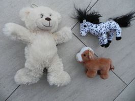 Plüschtiere Bär Pferd Kuh Konvolut 3 Stk