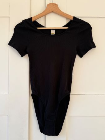 Schwarzer Calida Body / Bodywear, Kurzarm, Ripp-Optik, Gr. S