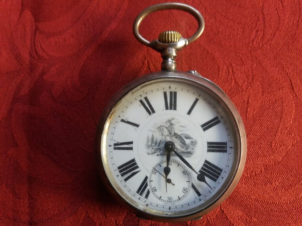 Montre De Poche Ancienne En Argent à Clé - 8 Rubis, Mécanique, à Restaurer Ou Pour Pièces