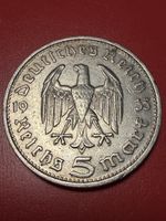 Rare 1935 D German 5 Reichsmark Coin - Great Condition!