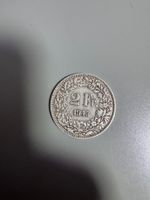 2 Franken 1943 Helvetia Münze guter Zustand