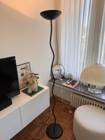 Vintage schwarze Wellige Ständerlampe 