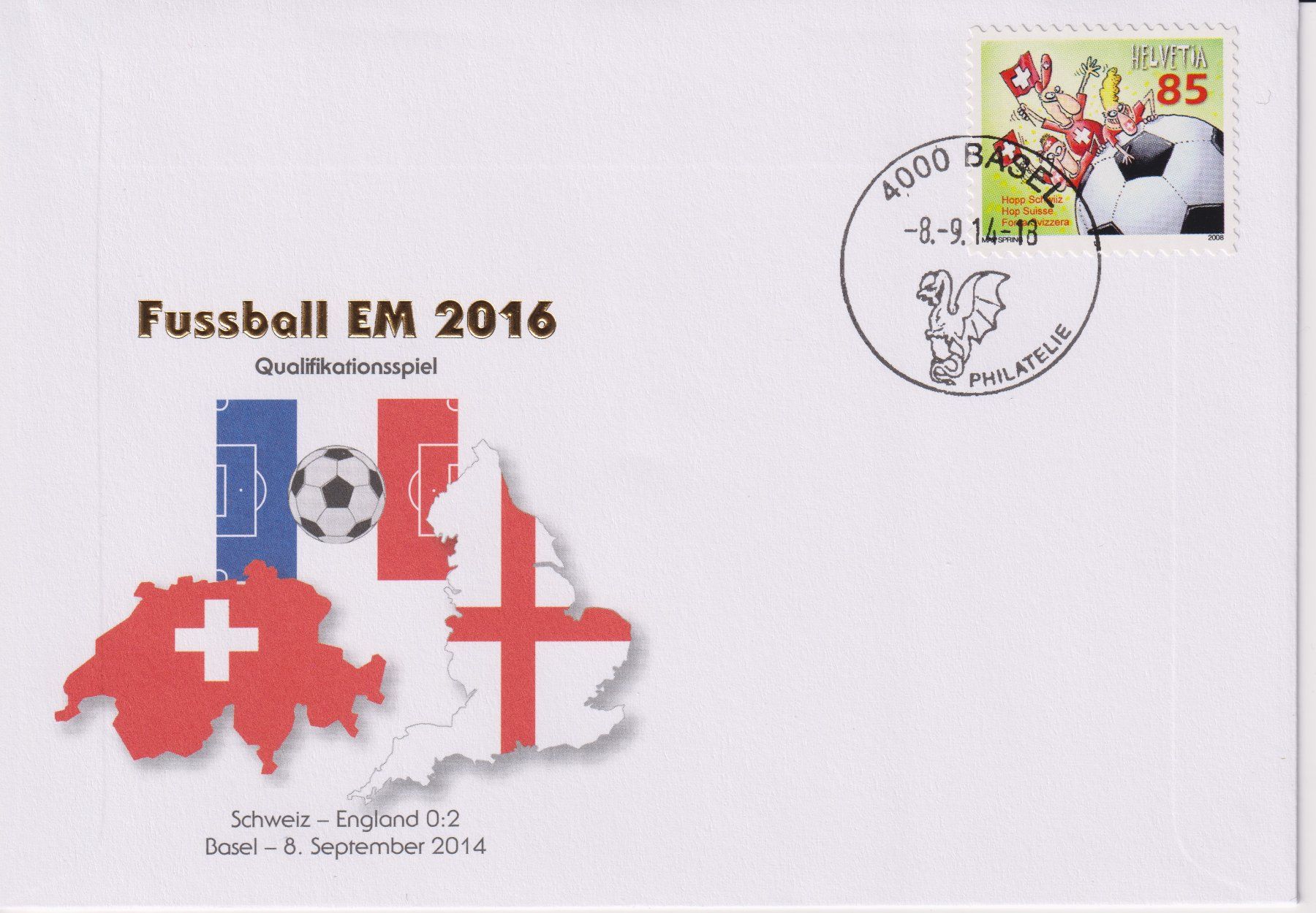 Alle Briefmarken: Fussball-EM 2016 – Gebraucht aus Bellach von qsearch 2