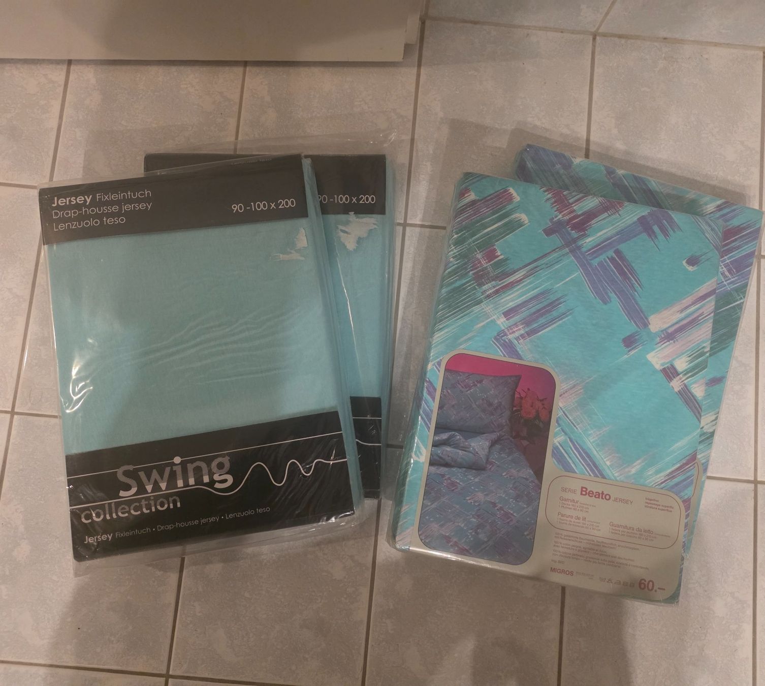 Bettwäsche: 2 Drap Housse + 2 parures de lit - En Jersey - Neuf – Neu und originalverpackt aus Jouxtens-Mézery von ger_hpd5 1