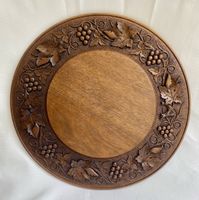 Brienzer Hand Carved Wooden Plate - Harvest Grape Design