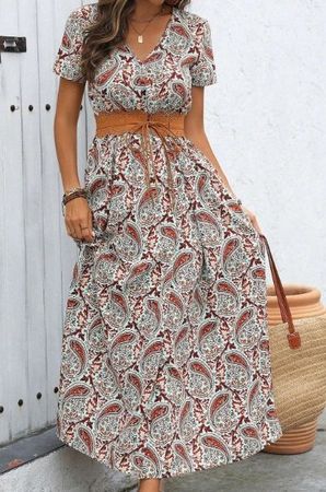 Herrlich langes Kleid "Kaschmir“- Aufdruck , Gr. M * NEU *