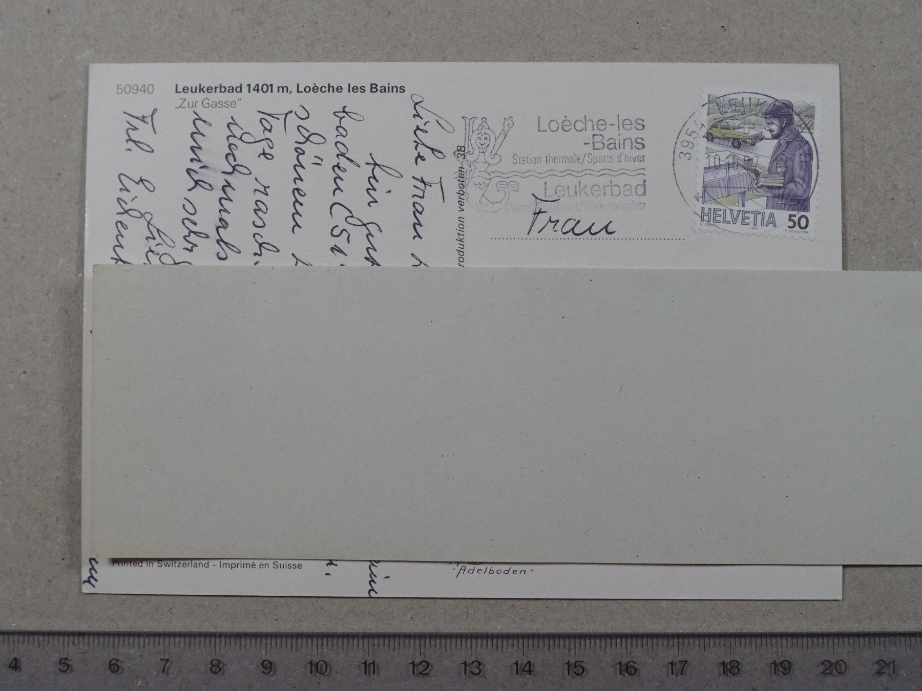 Ansichtskarten: Leukerbad, "Zur Gasse", belebt, 1987 – Gebraucht aus Lenzburg von fh1 1