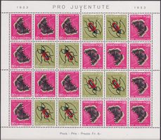 1953, JOZ41 (PJ-Kehrdruckbogen) postfrisch **, Kat: 550.-