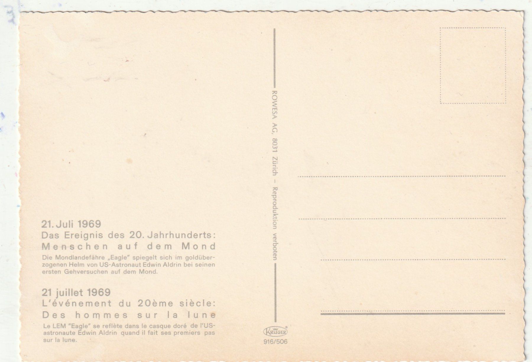 Cartes postales: Mondlandung 1969 – D'occasion à Lumbrein par made02 1