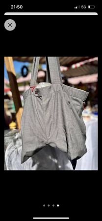Upcycling-Tasche aus grauer Herrenhose, neu, Unikat! (52)