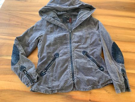 NILE super lässige Samt/Velour Damenjacke, Gr. M m Kapuze